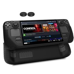 For Steam Deck Shockproof Silicone Protective Cover Case with 2 Thumb Grips