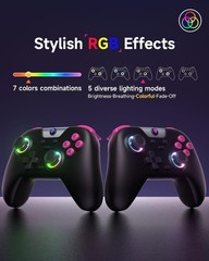 Wireless Gaming Controller Bluetooth for PC Switch iPhone Android RGB Hall Ef…