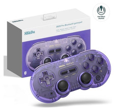NEW 8BitDo SN30 Pro Bluetooth Controller Hall Effect Joystick Purple Clear