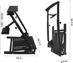 Height Adjustable & Foldable Racing Wheel Stand – Compatible with Logitech G2…