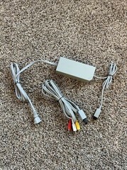 Genuine OEM Nintendo Wii Power Cord AC Adapter and AV Cables RVL-002 and RVL-009