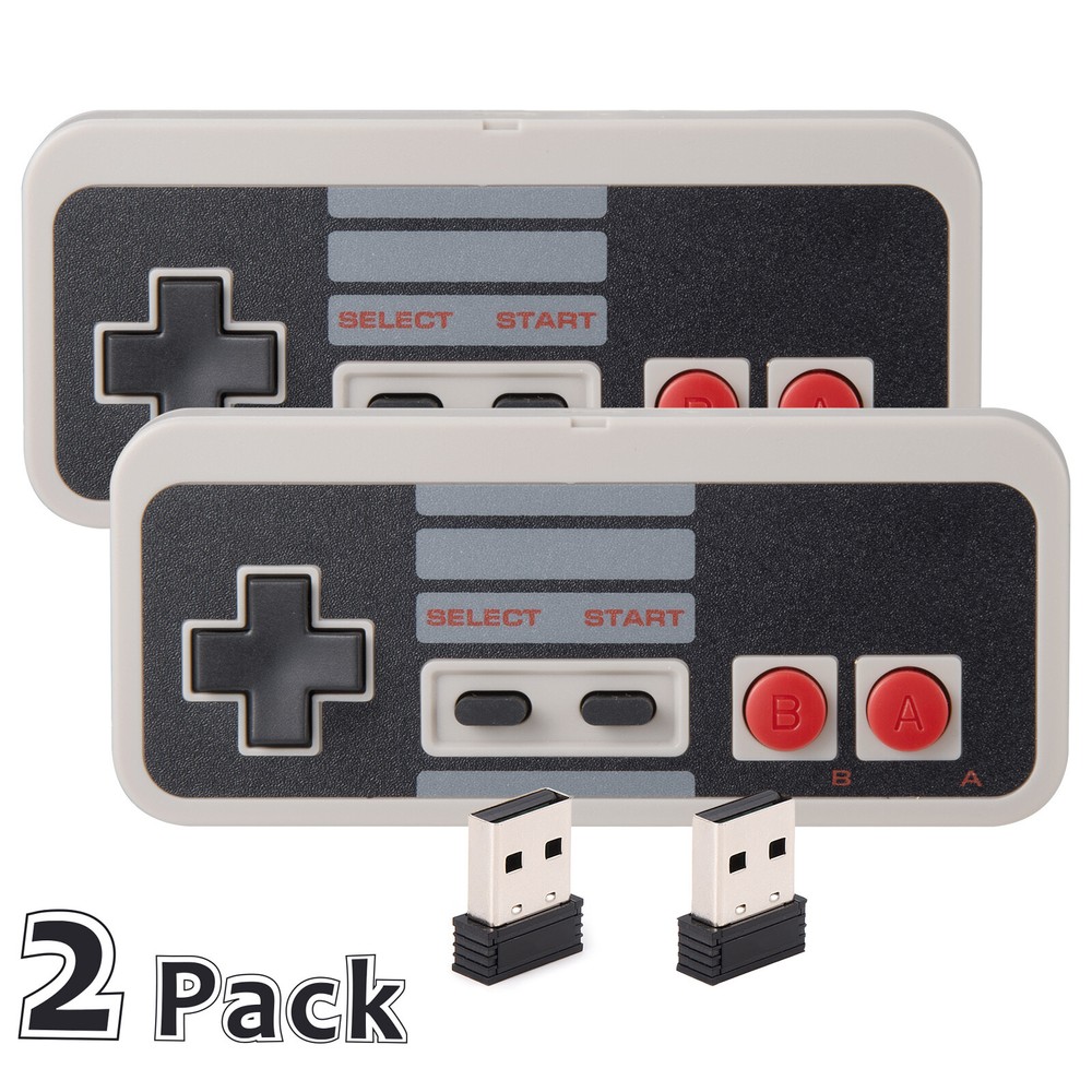 2 Packs Wirded/ Wireless USB NES Controller Gamepad for Windows PC Raspberry Pi