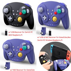 Wireless GameCube Controller, 2.4 GHZ Remote Gamepad for NGC Console, Switch, PC