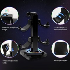 Universal Controller Stand,Headset Holder with RGB, USB Hub,For PS5/Xbox/Switch