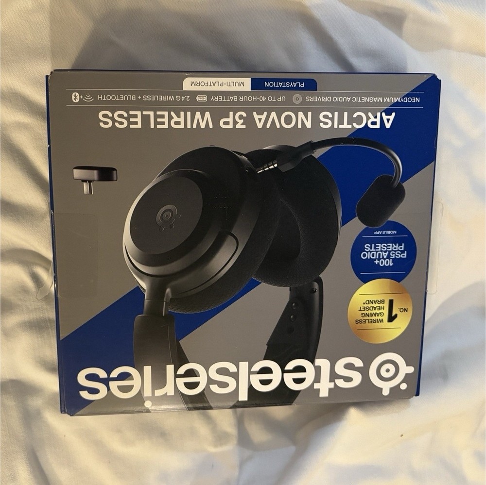 SteelSeries Arctis Nova 3P Wireless Headset Bluetooth 2.4G Boom Mic Black