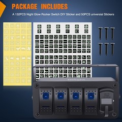 4 Gang Rocker Switch Box 12V USB Charger Waterproof