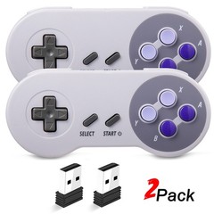 2x Wireless SNES Replacement Controller for SNES System Console/ PC Mac Linux