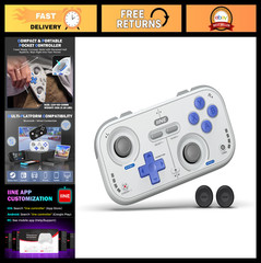 Compact Retro Wireless Game Controller – Hall Effect Joysticks, Custom Buttons,