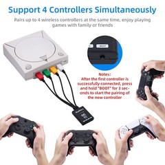 Bluetooth Wireless Gamepad Controller Adapter For Sega Dreamcast Console-Black