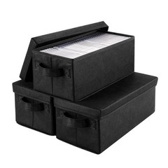 Black CD Storage Container with Stackable Design Fits For 35 Jewel Cases