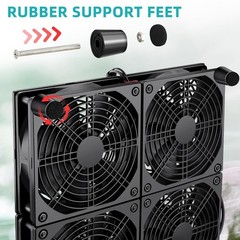 Versatile 120mm x 4 Cooling Fan for Laptops, Consoles & Mining Machines
