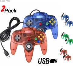 2PACK Wired USB PC N64 Controller for Window PC MAC Linux Raspberry Pi n64 Games