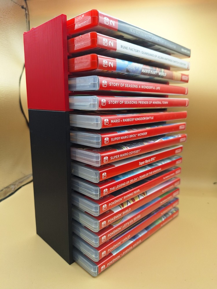 Nintendo Switch Game Case Vertical Stackable Tray 5, 10, or 15 Slots, 3D Printed