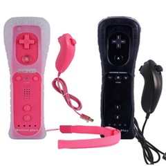 Built in Motion Plus Remote Controller & Nunchuck For Nintendo Wii Wii U + Strap
