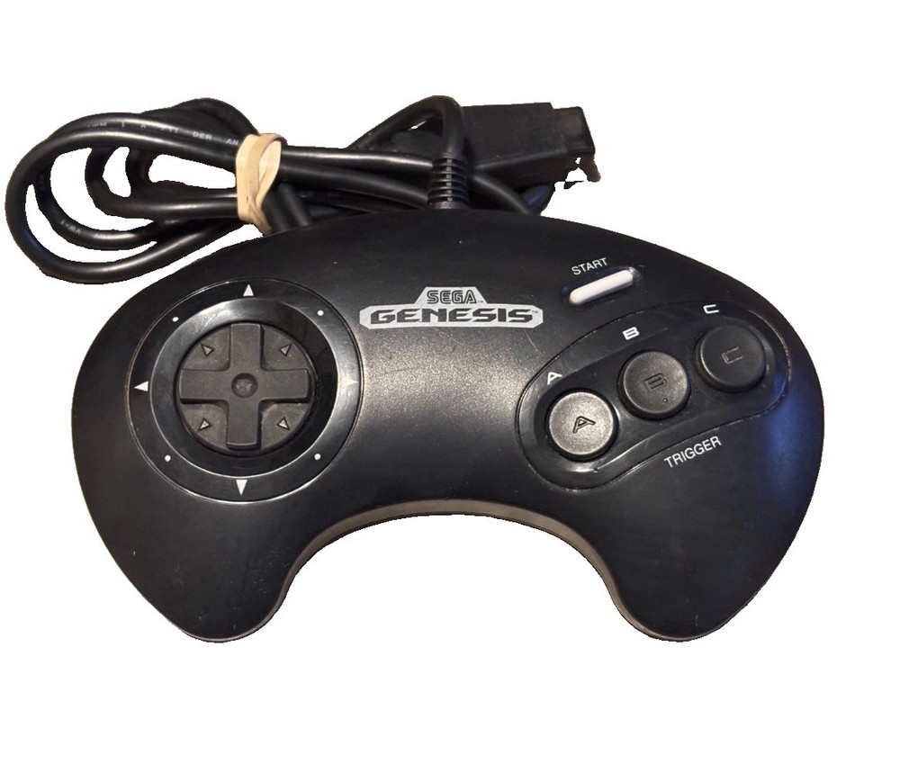 Sega Genesis 3-Button Controller Model MK-1650 Authentic OEM Original Black VGC