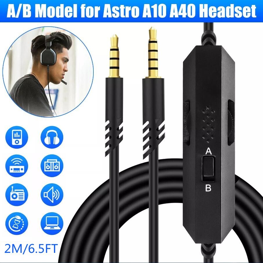 Replacement Audio Cable Cord Volume Control for Astro A10 A40 Gaming Headset 1M