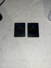 2x PLAYSTATION 2 PS2 Sony Controllers SCPH-10010 & SCPH-110 & 2 Memory 8mg Cards