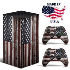 XBOX Series X Console & Controller Vinyl Skin Decal Wrap Rustic American Flag